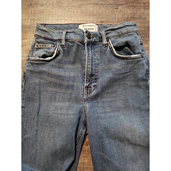 Reformation High Rise Skinny Jeans in Rhine Wash Size 26 (d - Picture 6 of 7